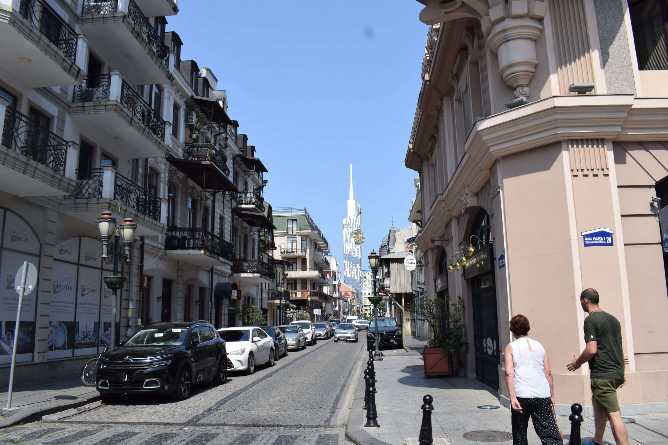 Old batumi street with tourists