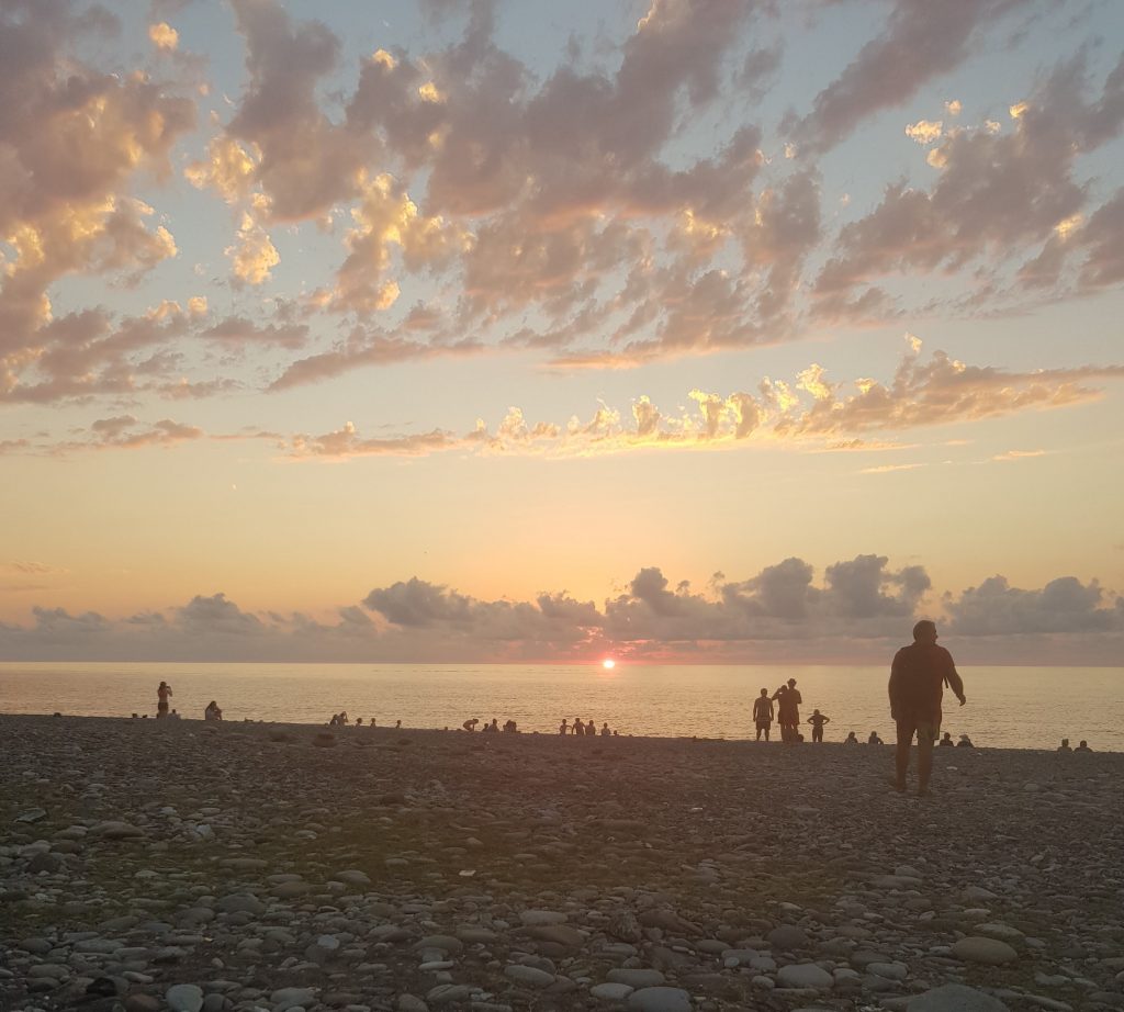 batumi beach at sunset