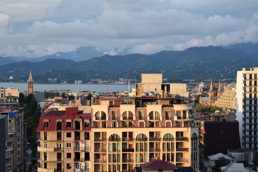 Piazza square tower and batumi architecture